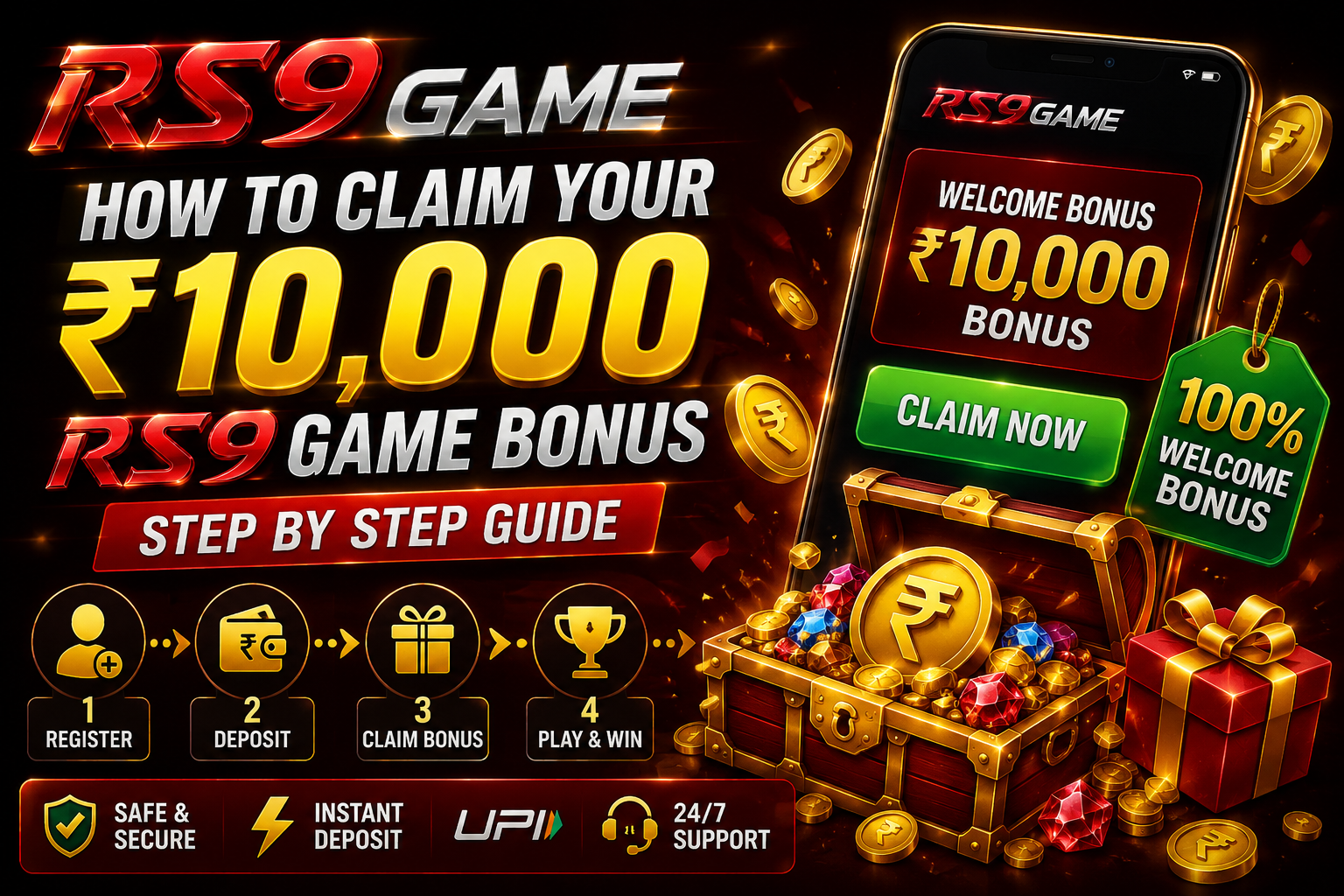 RS9 Game welcome bonus screen
